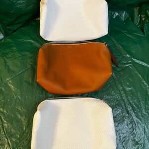 Elegant White and Brown Women's Clutch Set